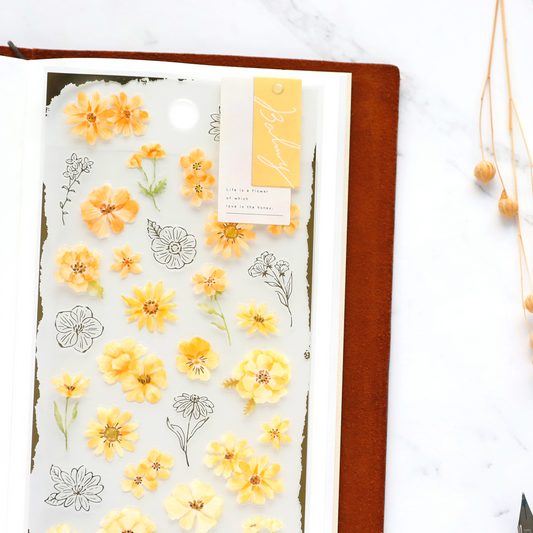 Floral Stickers - Yellow