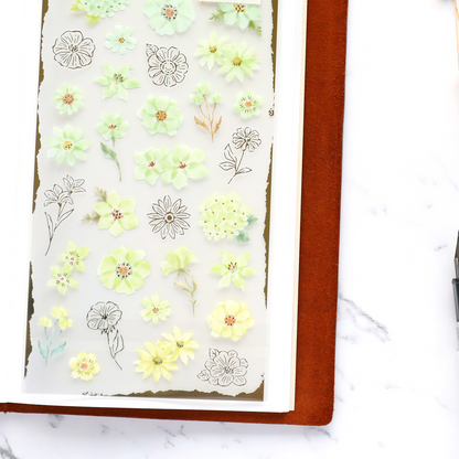 Floral Stickers - Mint