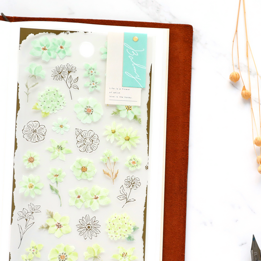 Floral Stickers - Mint