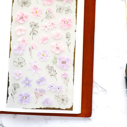 Floral Stickers - Pink