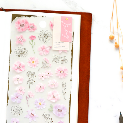 Floral Stickers - Pink
