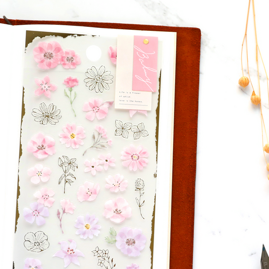 Floral Stickers - Pink