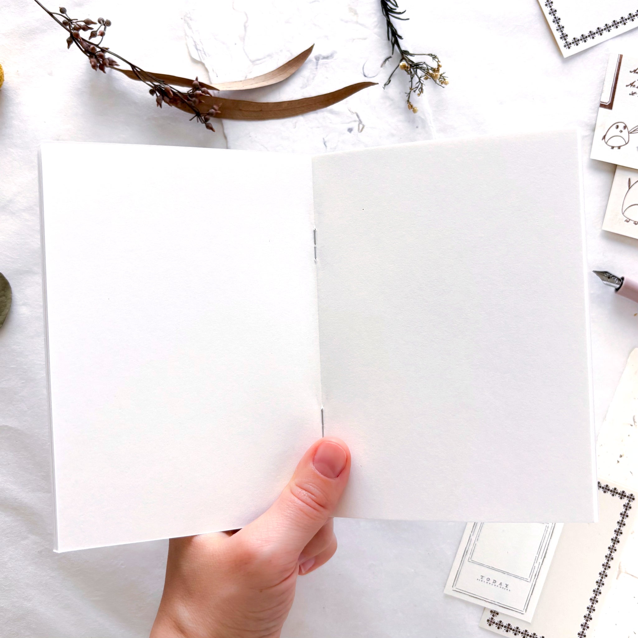 Nishi Shuku / A6 Stamp Notebook - swan forest