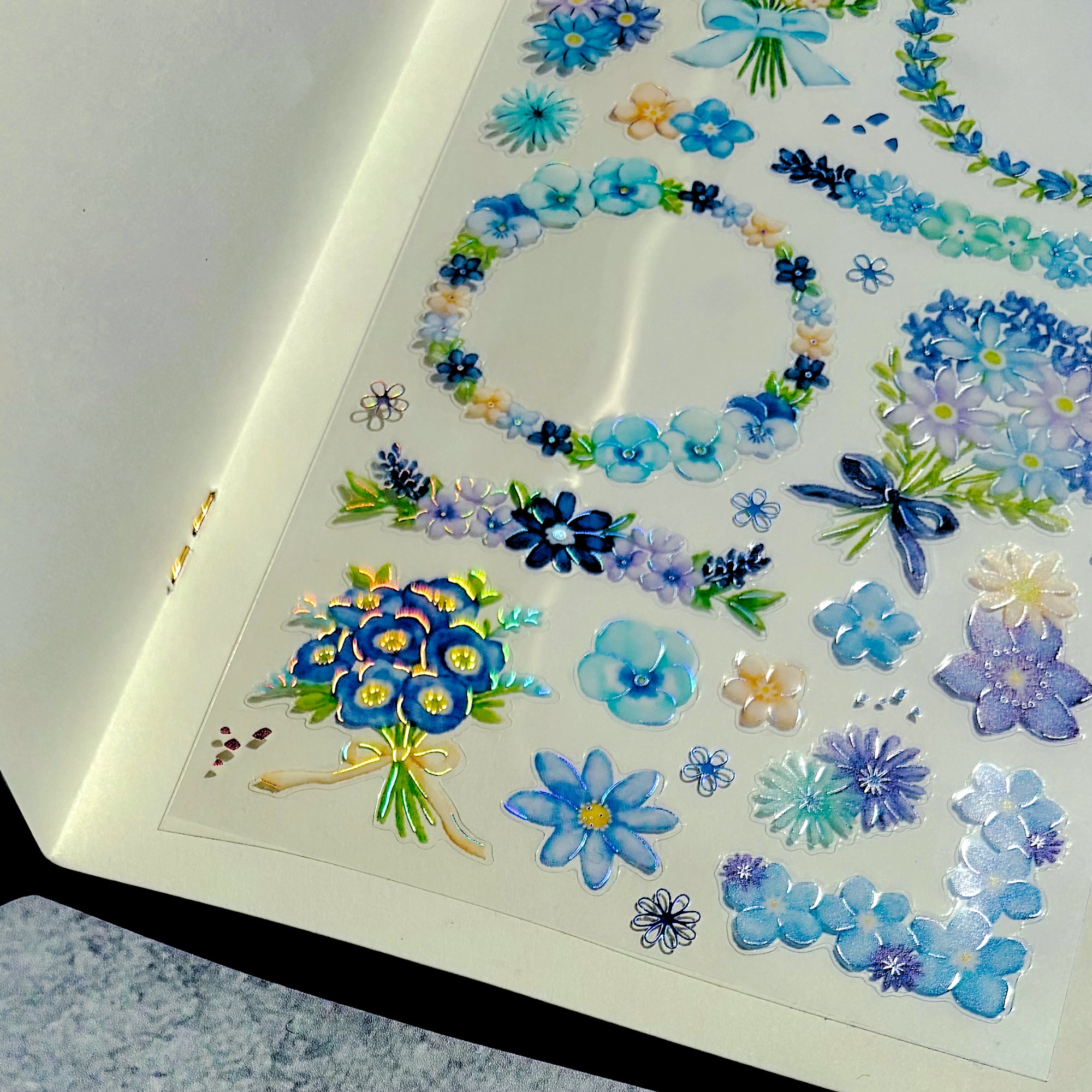 Mind Wave / Floria Stickers - Blue Flowers