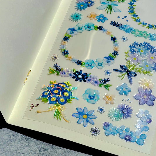 Mind Wave / Floria Stickers - Blue Flowers