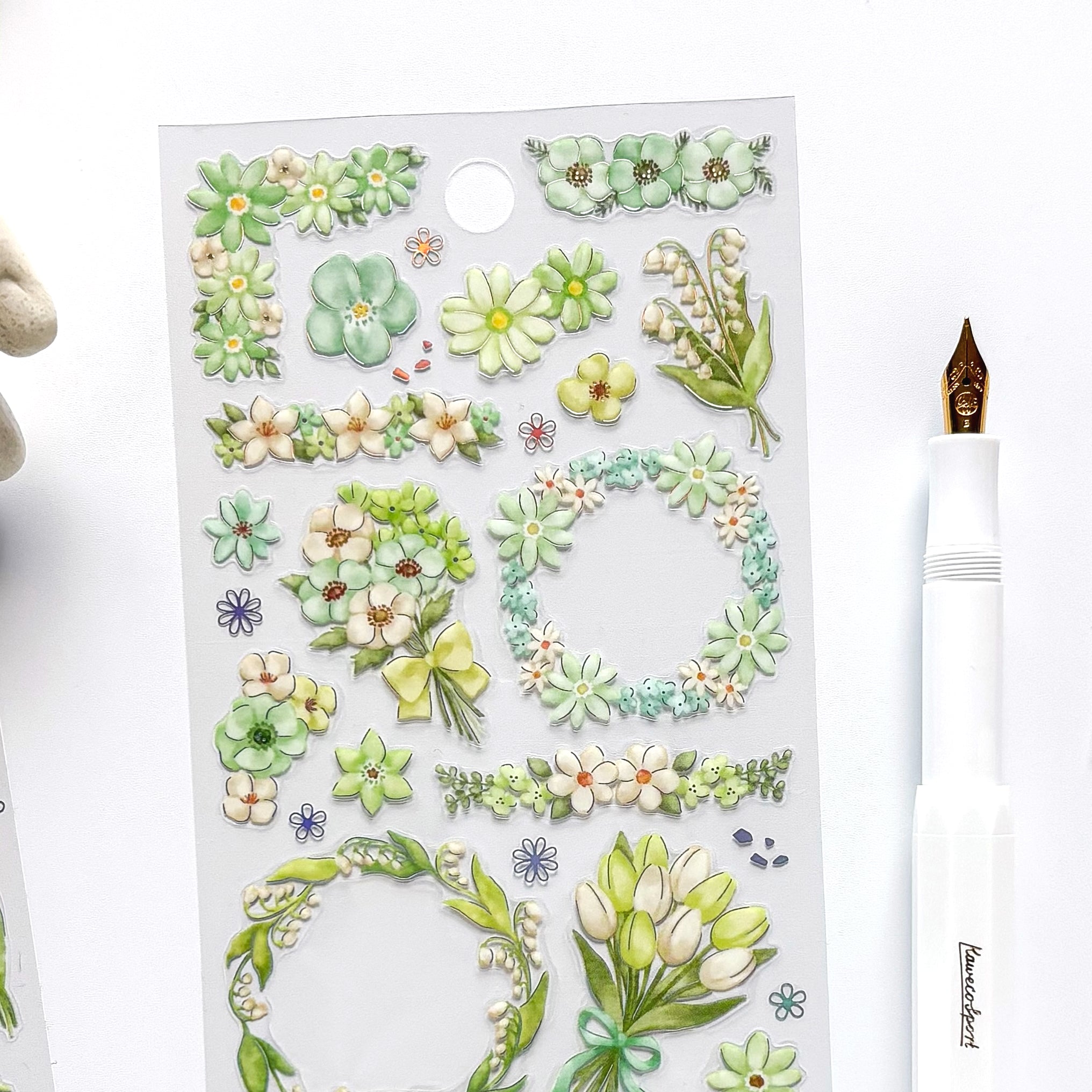 Mind Wave / Floria Stickers - Green Flowers