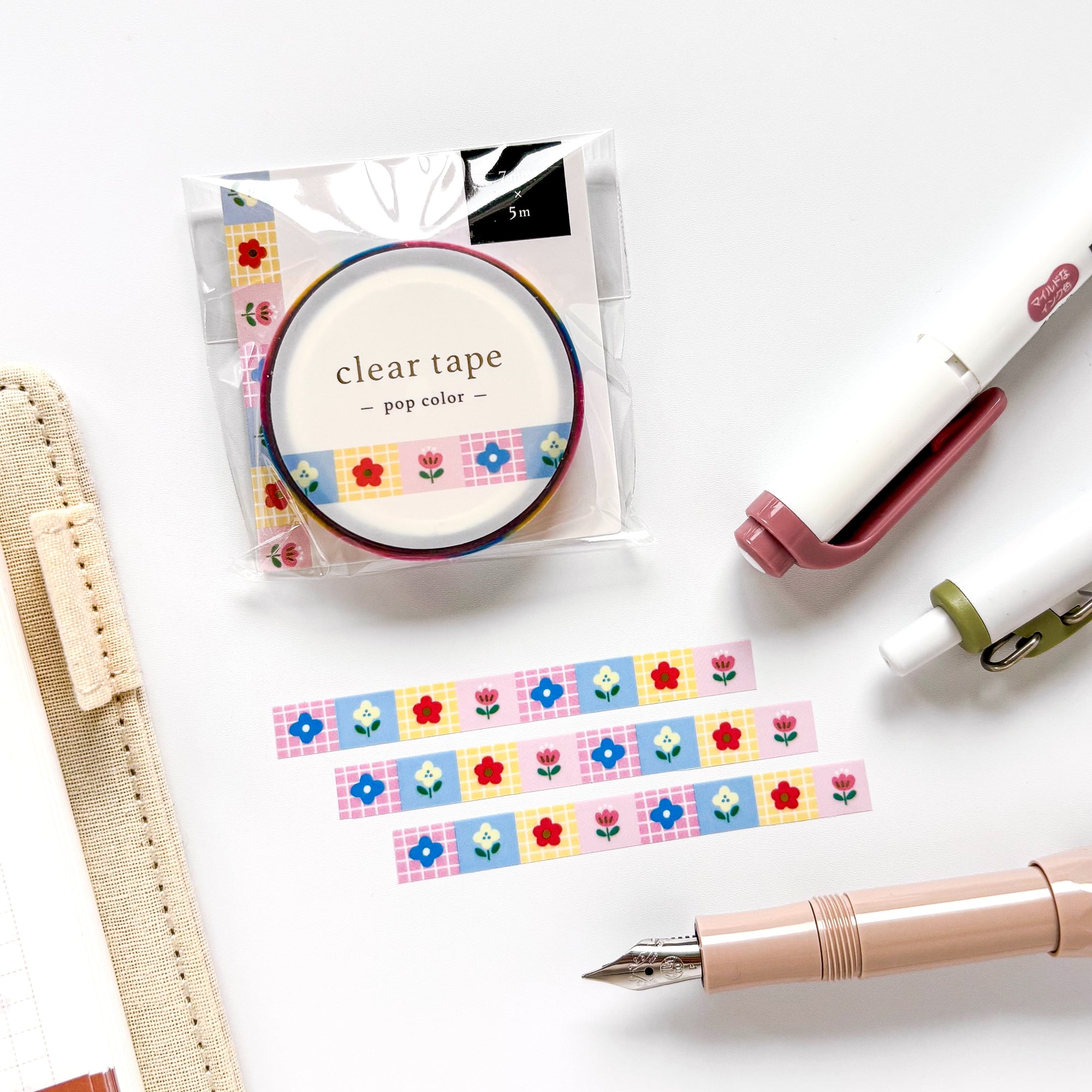 Mind Wave / Shiny Slim Clear Tape - Pop Flower