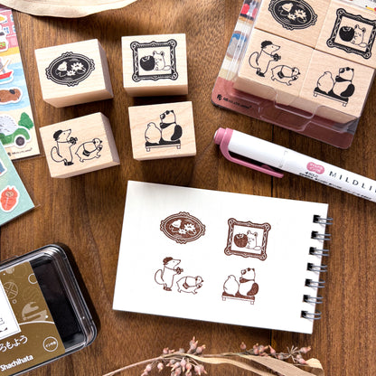 Animal Friends Rubber Stamp - Art Museum