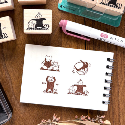 Animal Friends Rubber Stamp - Yoga