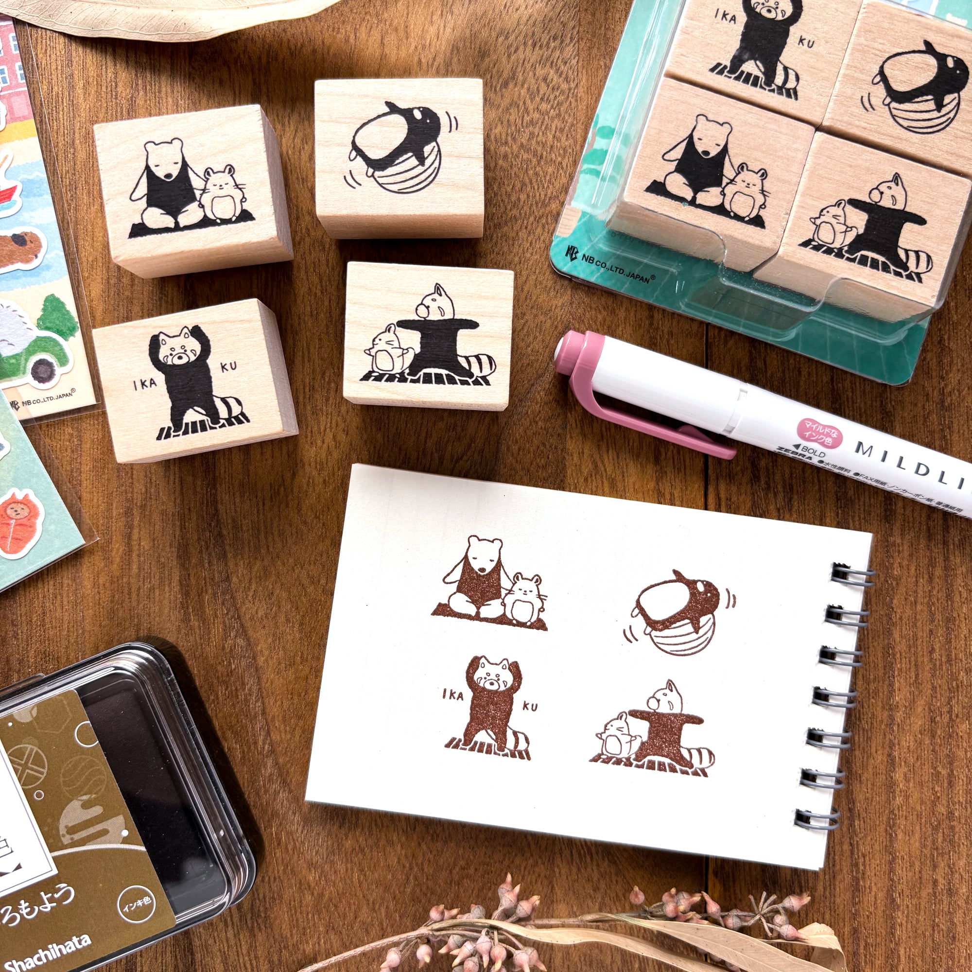 Animal Friends Rubber Stamp - Yoga