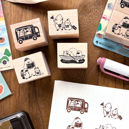 Animal Friends Rubber Stamp - Travel