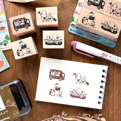 Animal Friends Rubber Stamp - Travel