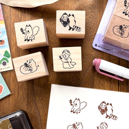 Animal Friends Rubber Stamp - Spa Time