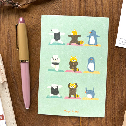Animal Friends Postcard - Yoga