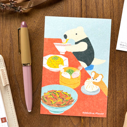 Animal Friends Postcard - Lunch Time