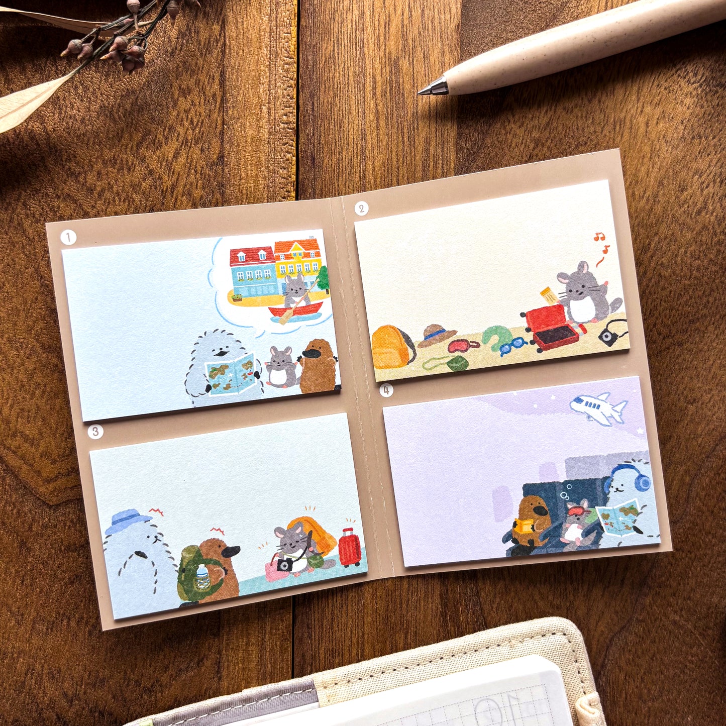 Animal Friends Sticky Notes - Travel