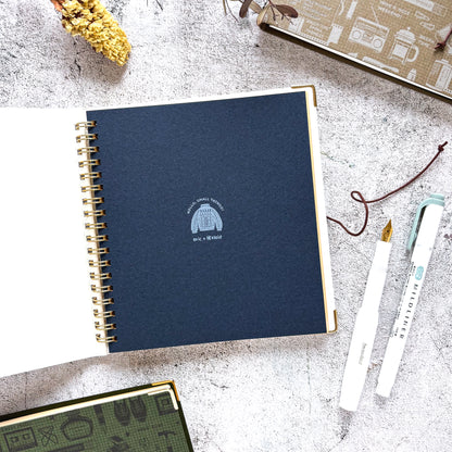 eric / Leather String-tie Notebook w/t pocket - White Cover (kraft paper)