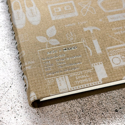 eric / Leather String-tie Notebook w/t pocket - Khaki Cover (cream paper)