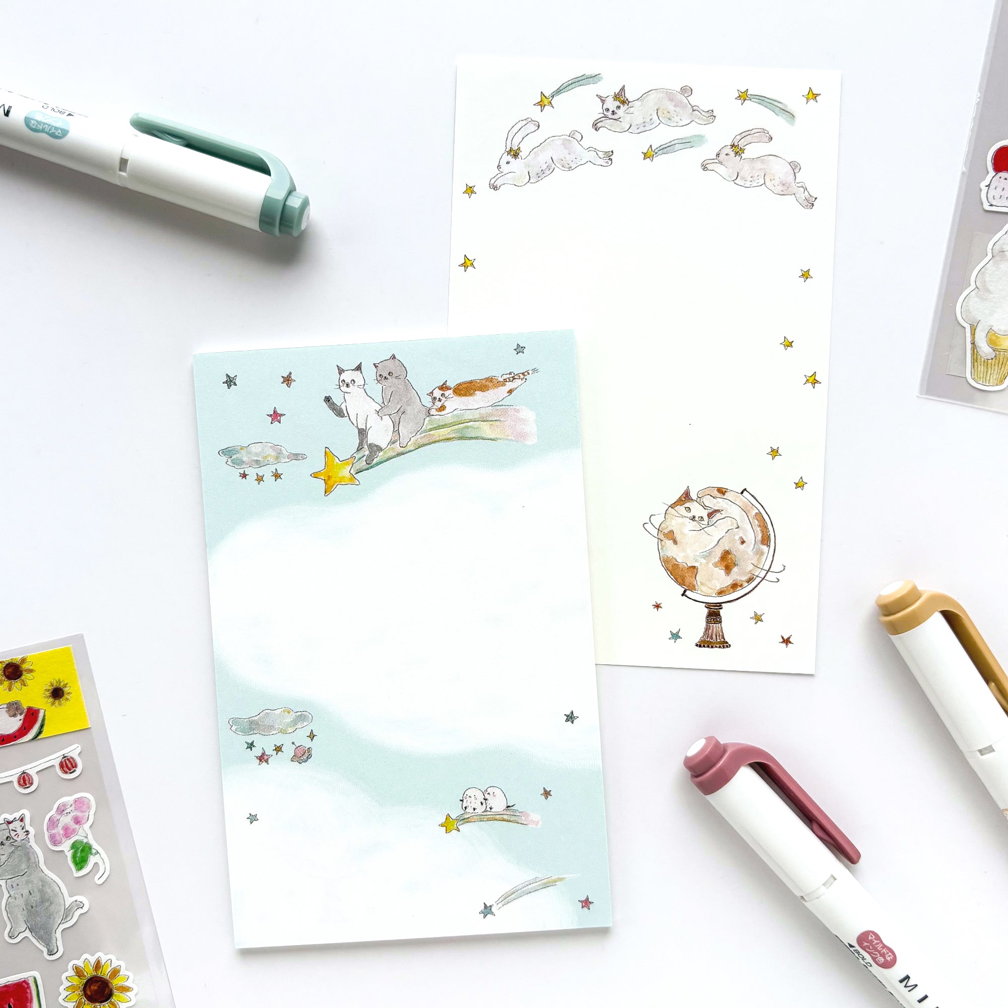 Tocorocomugi / Double-Sided Memo Pad - Star Night