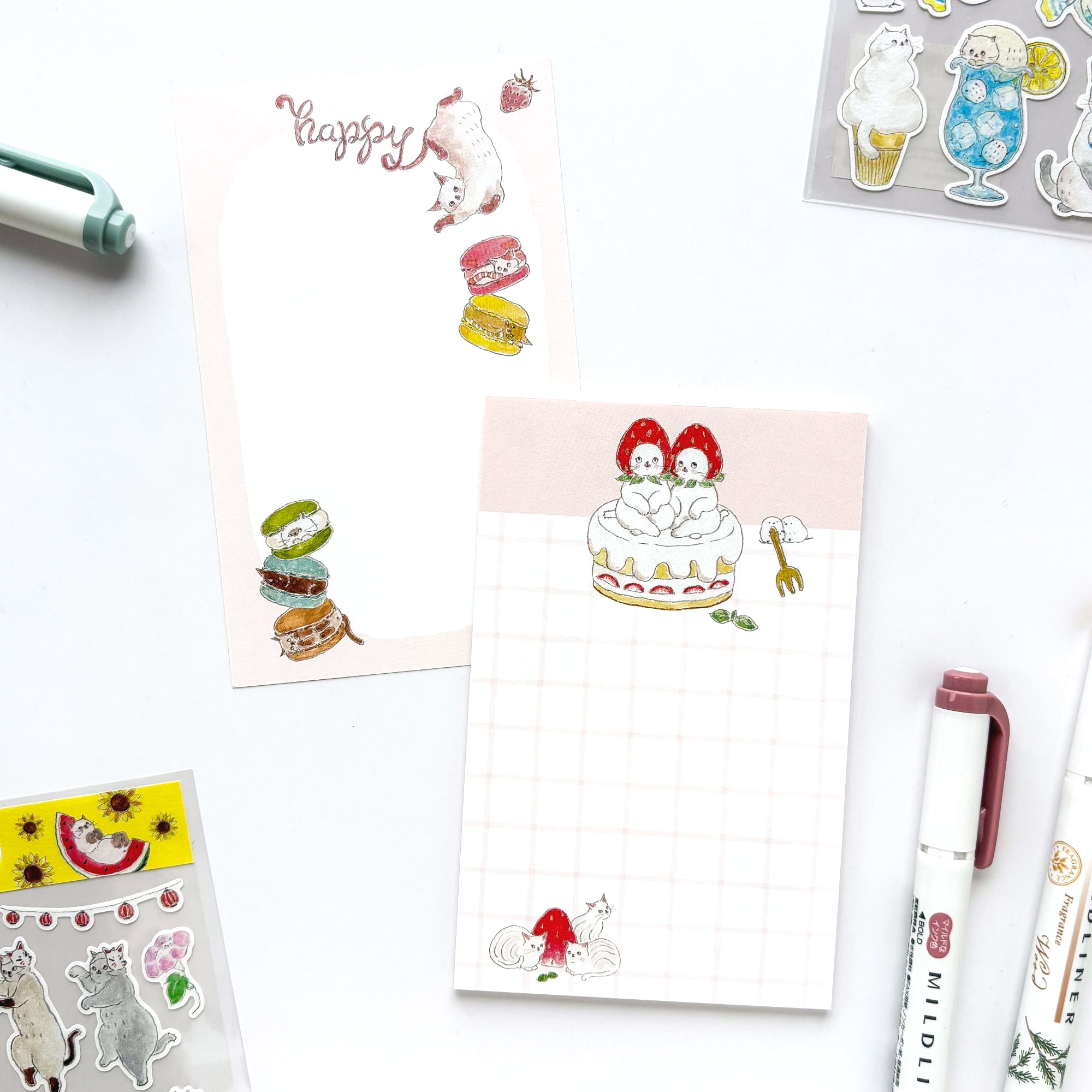 Tocorocomugi / Double-Sided Memo Pad - Sweets