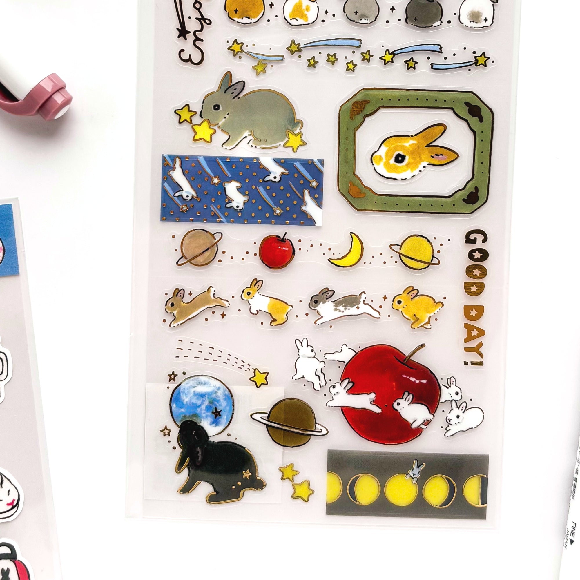 Shinako Moriyama / Foil-stamped Stickers - Stary Bunny