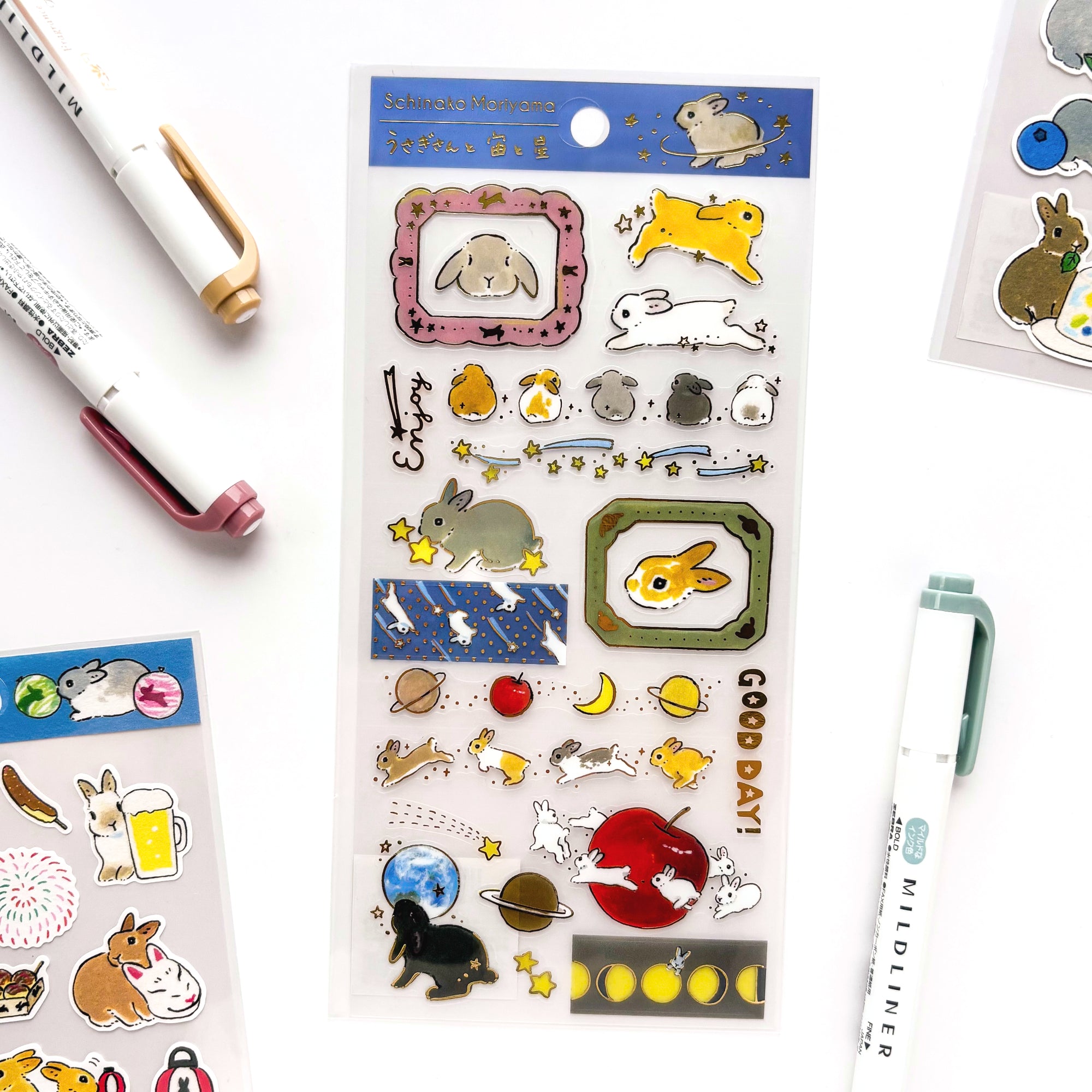 Shinako Moriyama / Foil-stamped Stickers - Stary Bunny