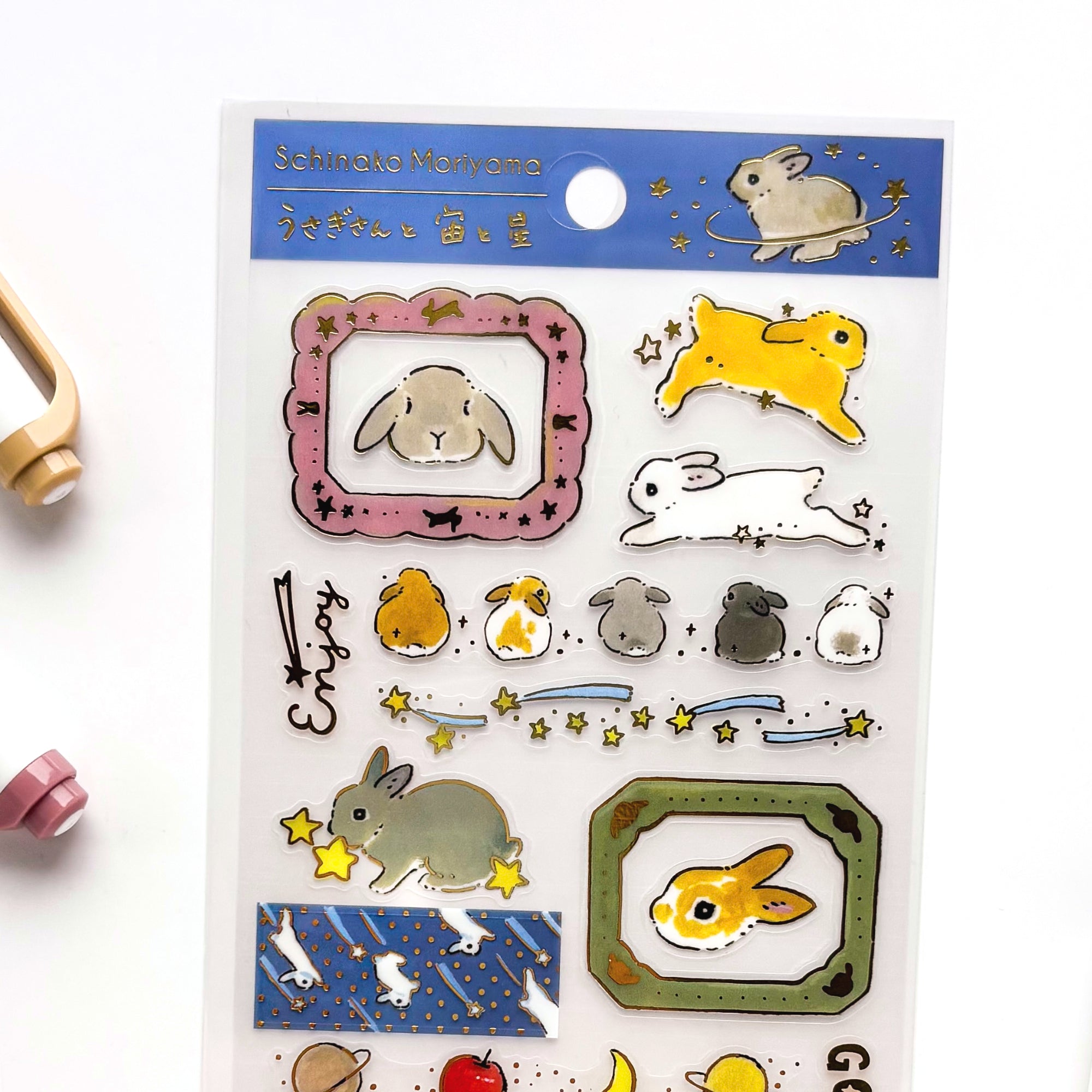 Shinako Moriyama / Foil-stamped Stickers - Stary Bunny