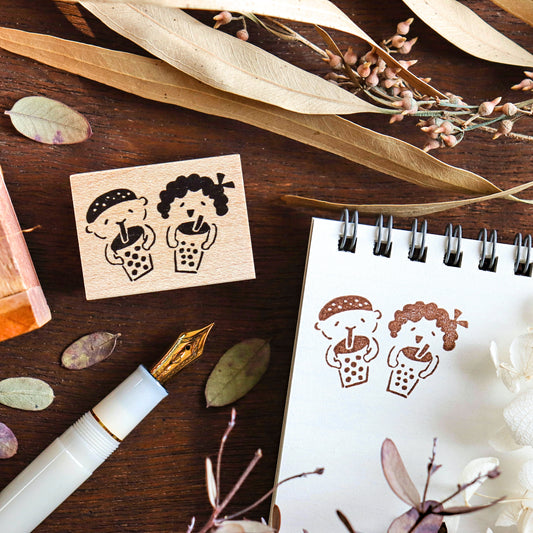 Hankodori / Rubber Stamp - Bubble Tea Friends