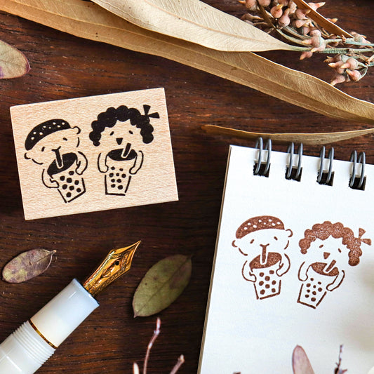 Hankodori / Rubber Stamp - Bubble Tea Friends