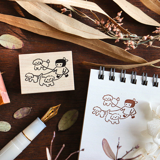 Hankodori / Rubber Stamp - Waking Dogs