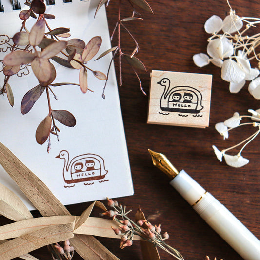 Hankodori / Rubber Stamp - Swan Boat
