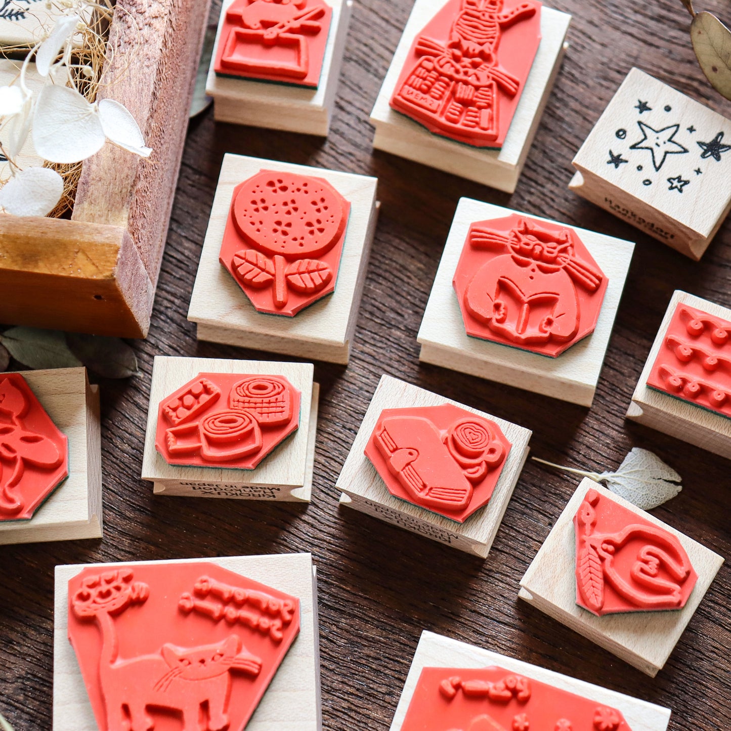 Hankodori / Rubber Stamp - Smily Stars