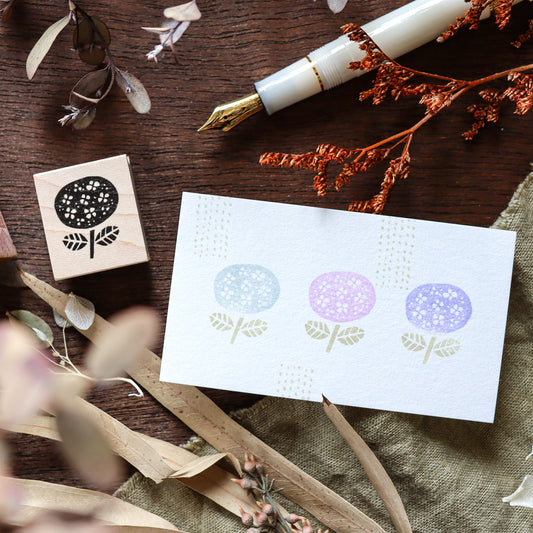 Hankodori / Rubber Stamp - Hydrangeas