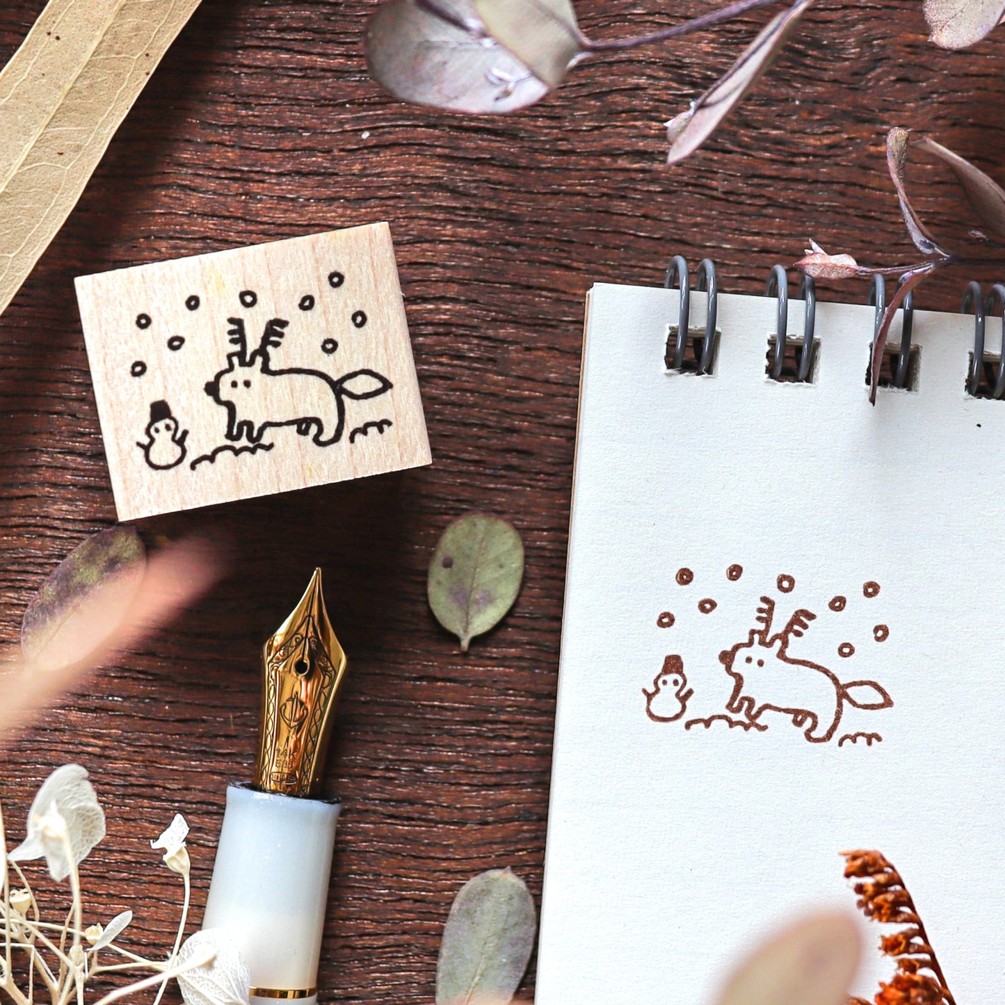Hankodori / Rubber Stamp - Reindeer
