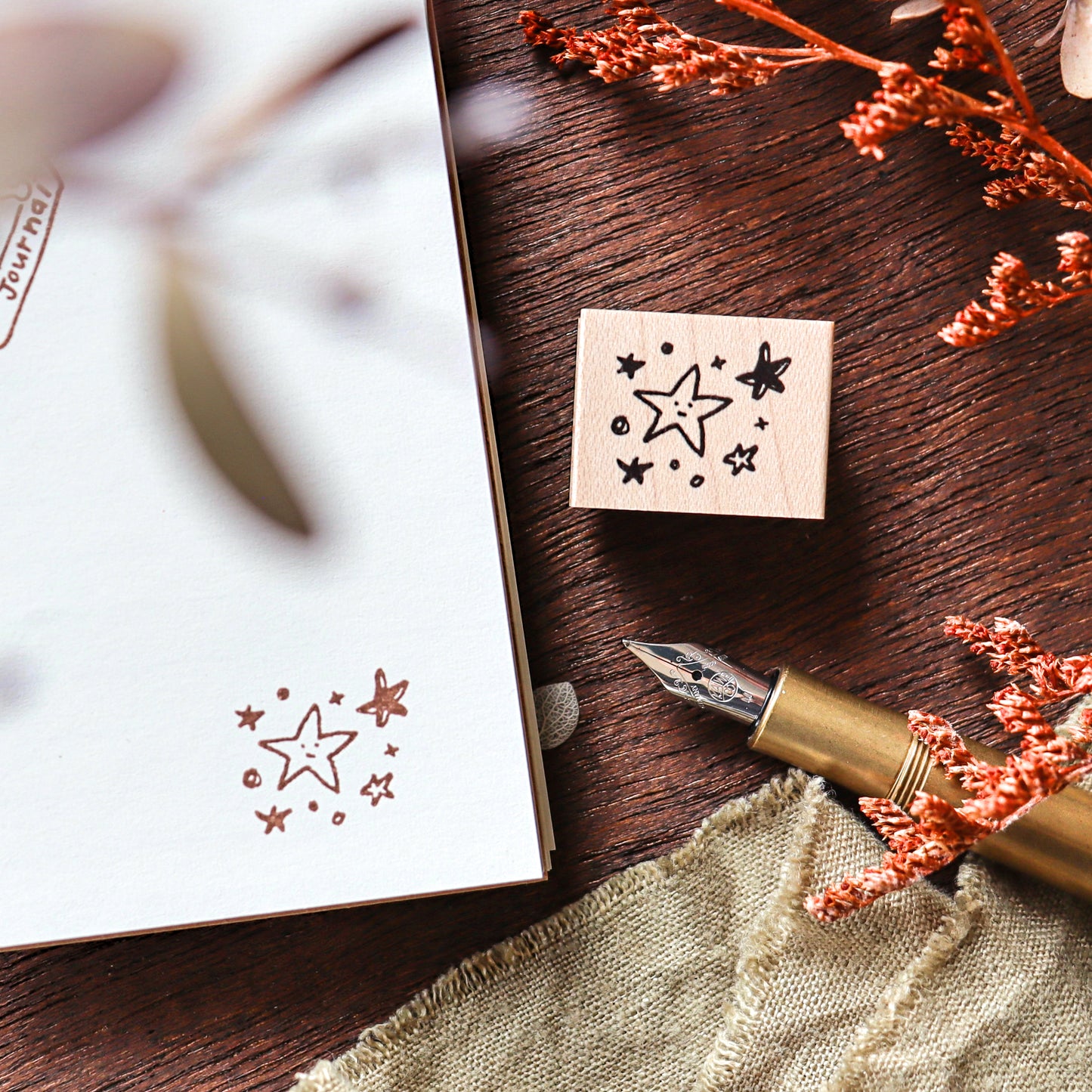 Hankodori / Rubber Stamp - Smily Stars
