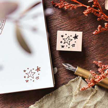 Hankodori / Rubber Stamp - Smily Stars