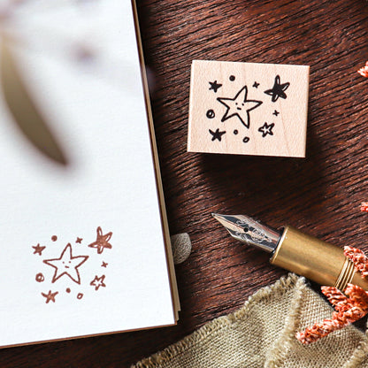Hankodori / Rubber Stamp - Smily Stars