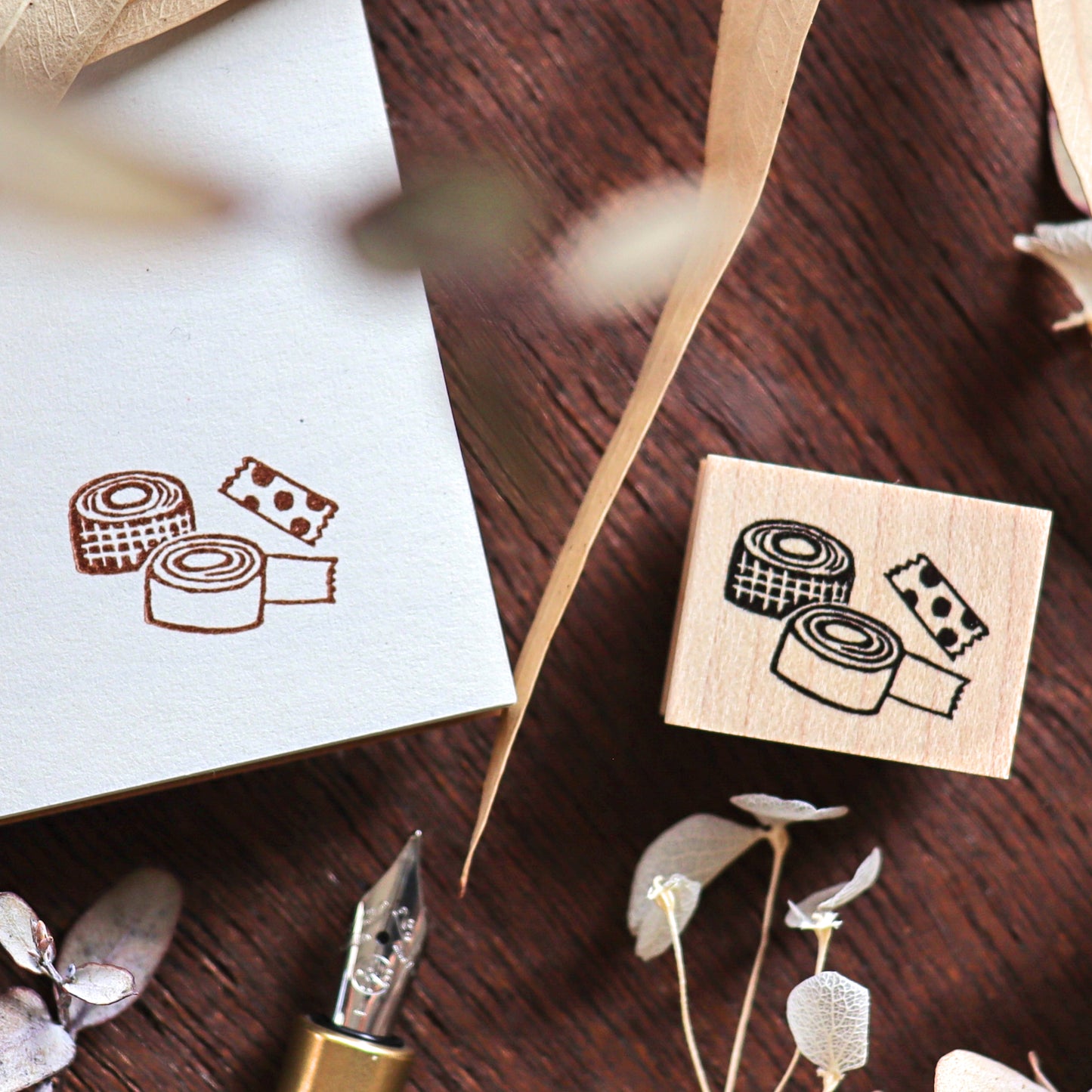 Hankodori / Rubber Stamp - Washi Tape Love