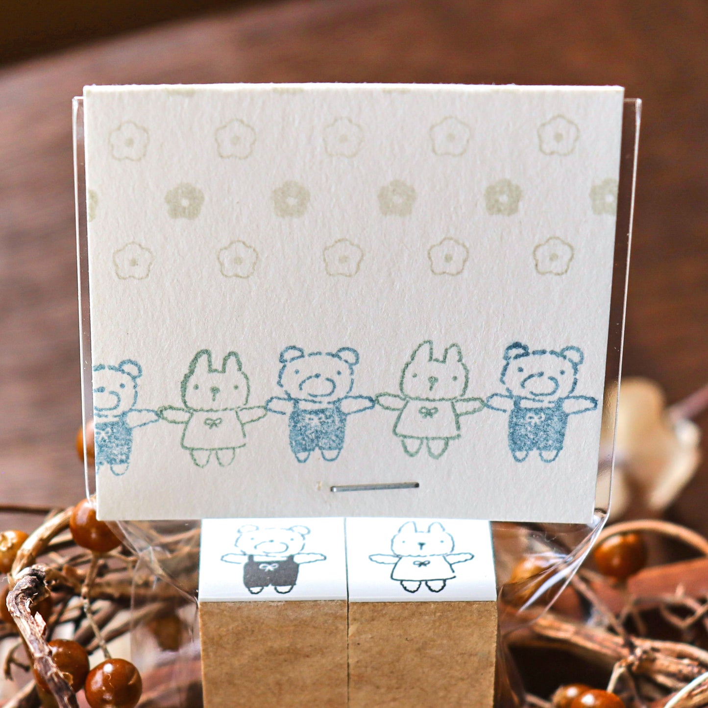 Hankodori / Mini Rubber Stamp Set - Happy Friends