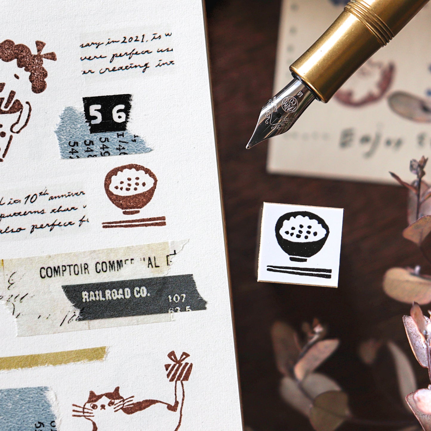 Hankodori / Mini Rubber Stamp - Rice