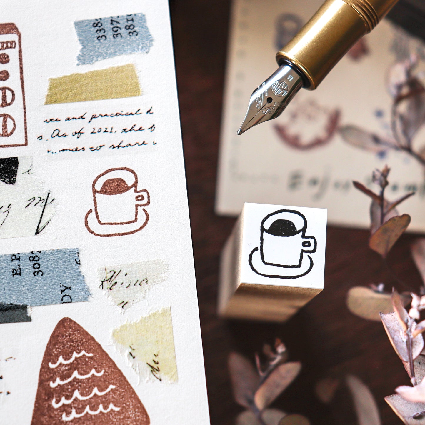 Hankodori / Mini Rubber Stamp - Coffee Cup