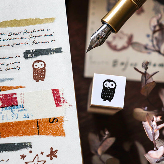 Hankodori / Mini Rubber Stamp - Owl
