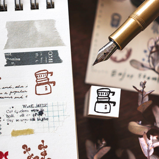 Hankodori / Mini Rubber Stamp - Coffee Dripper