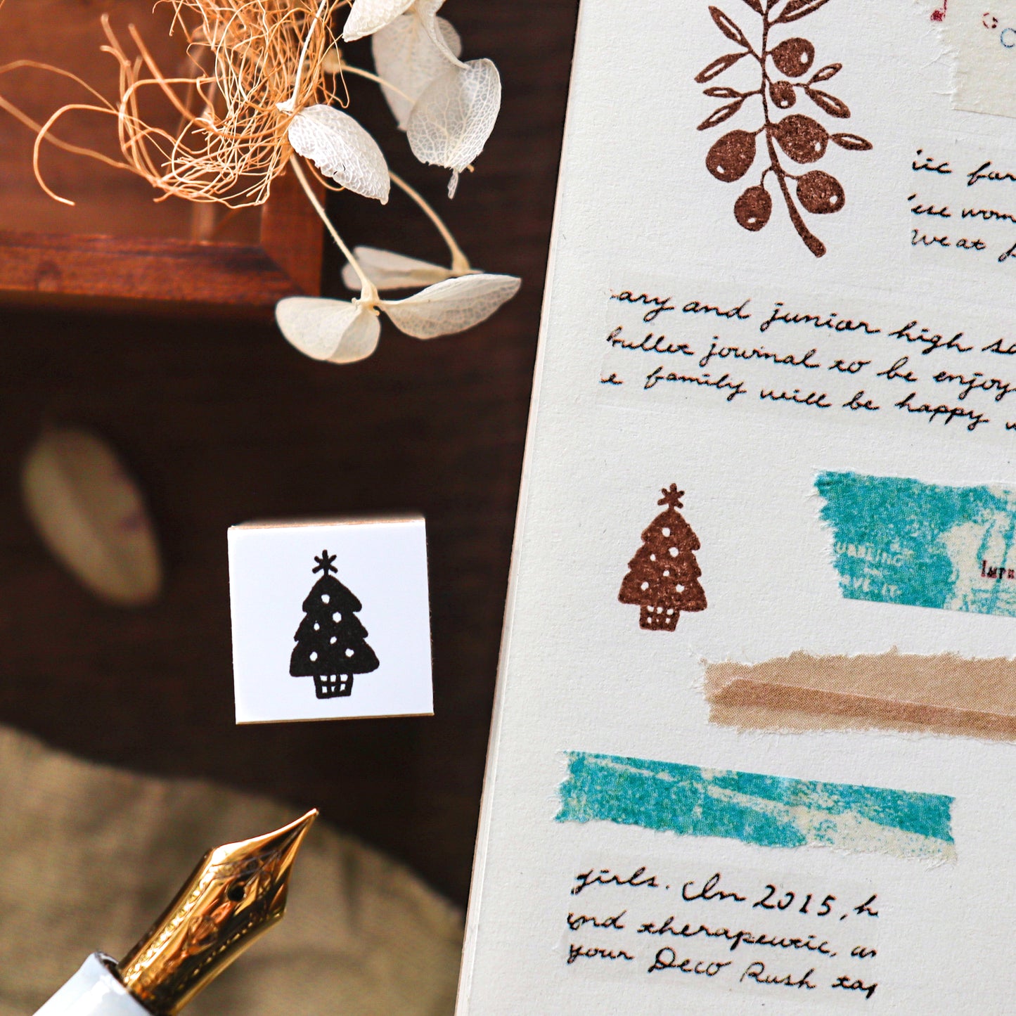 Hankodori / Mini Rubber Stamp - Christmas Tree