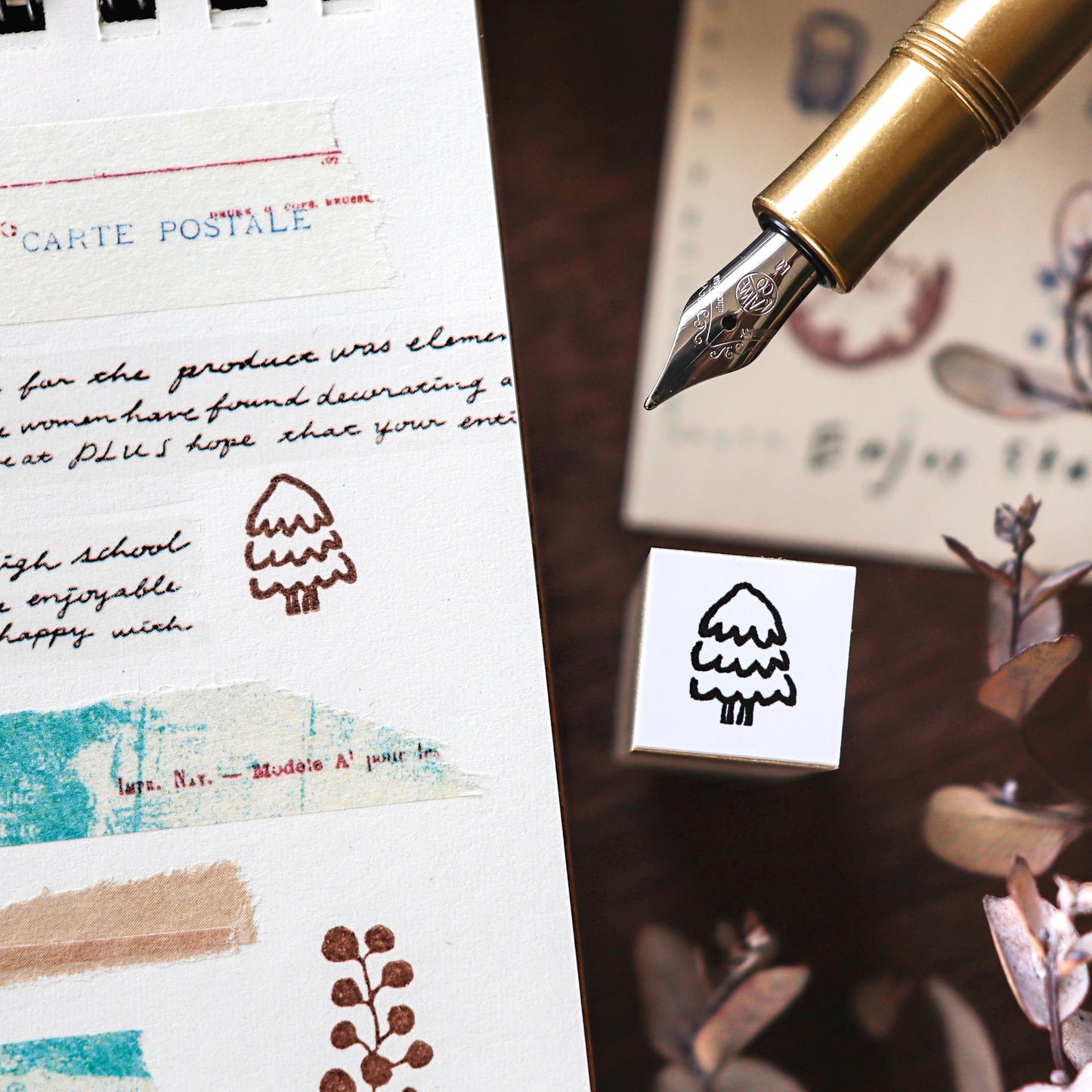 Hankodori / Mini Rubber Stamp - Winter Tree