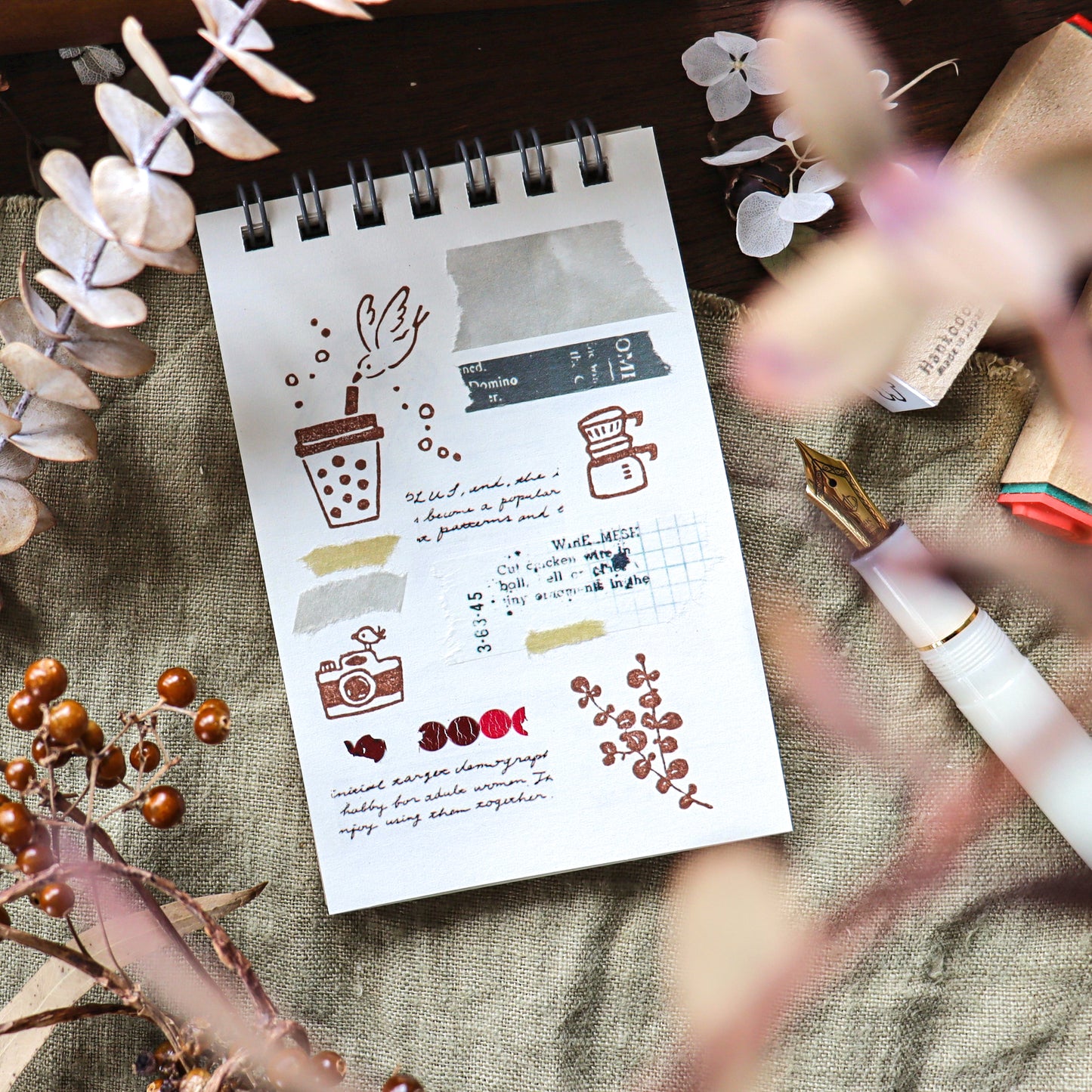 Hankodori / Mini Rubber Stamp - Coffee Dripper