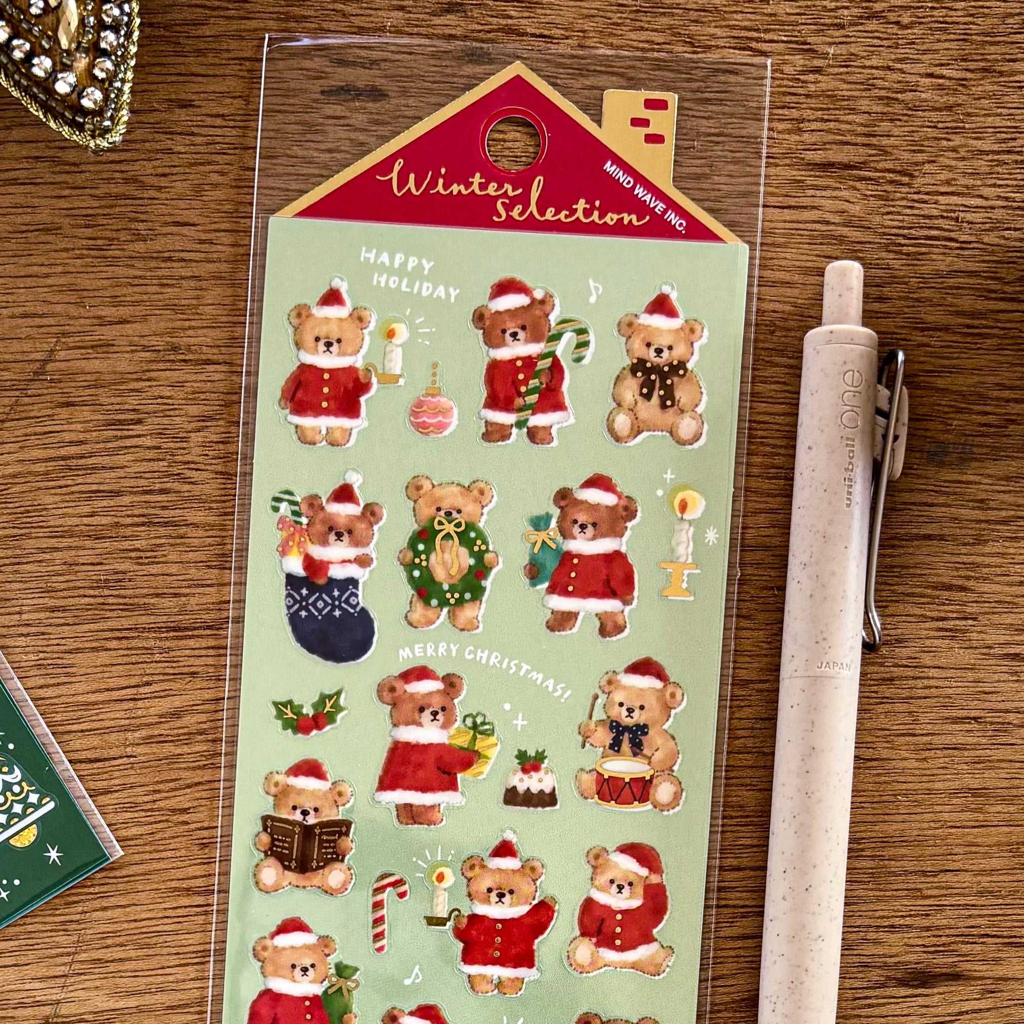 Winter Limited / Mind Wave / Stickers - Fluffy Bear Christmas