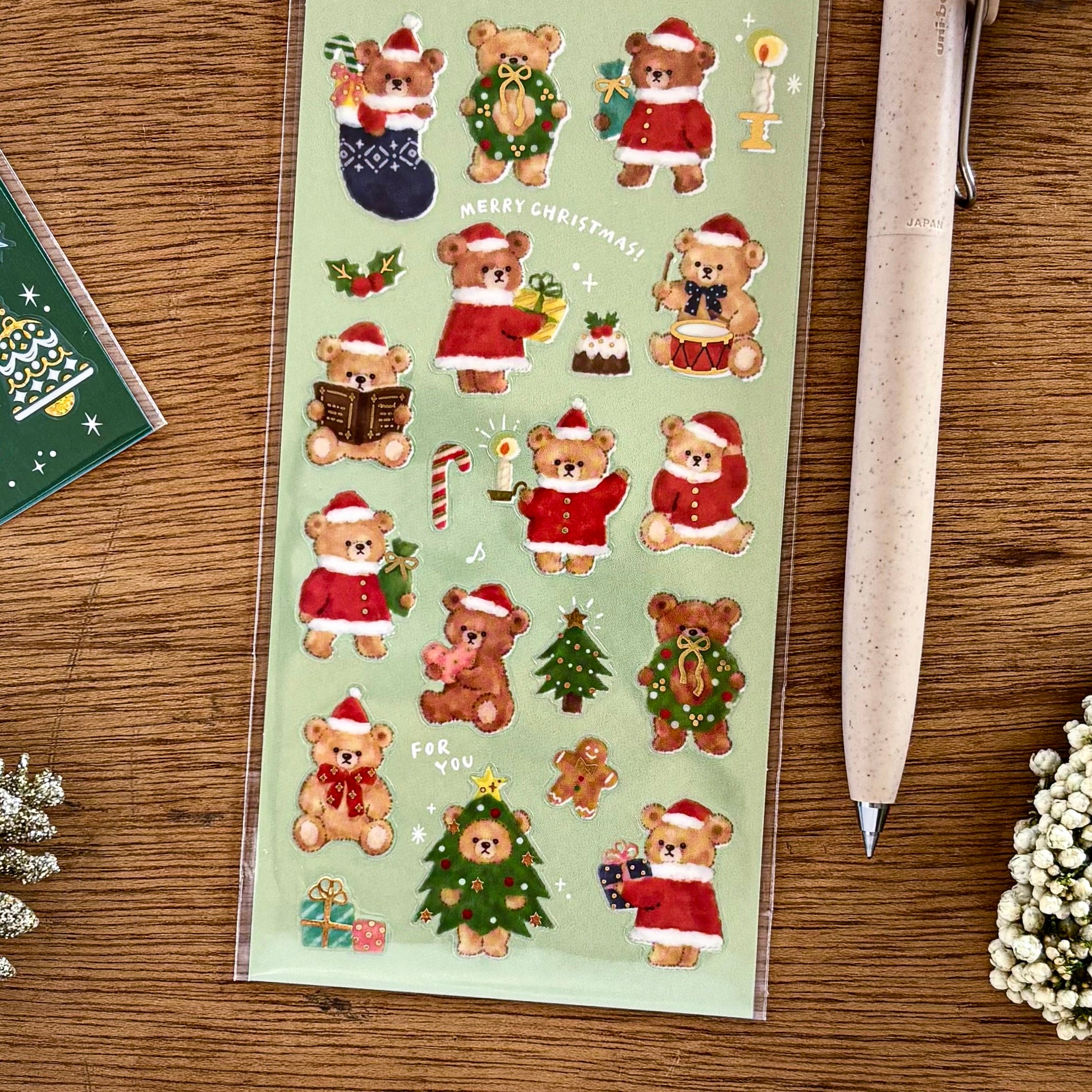 Winter Limited / Mind Wave / Stickers - Fluffy Bear Christmas
