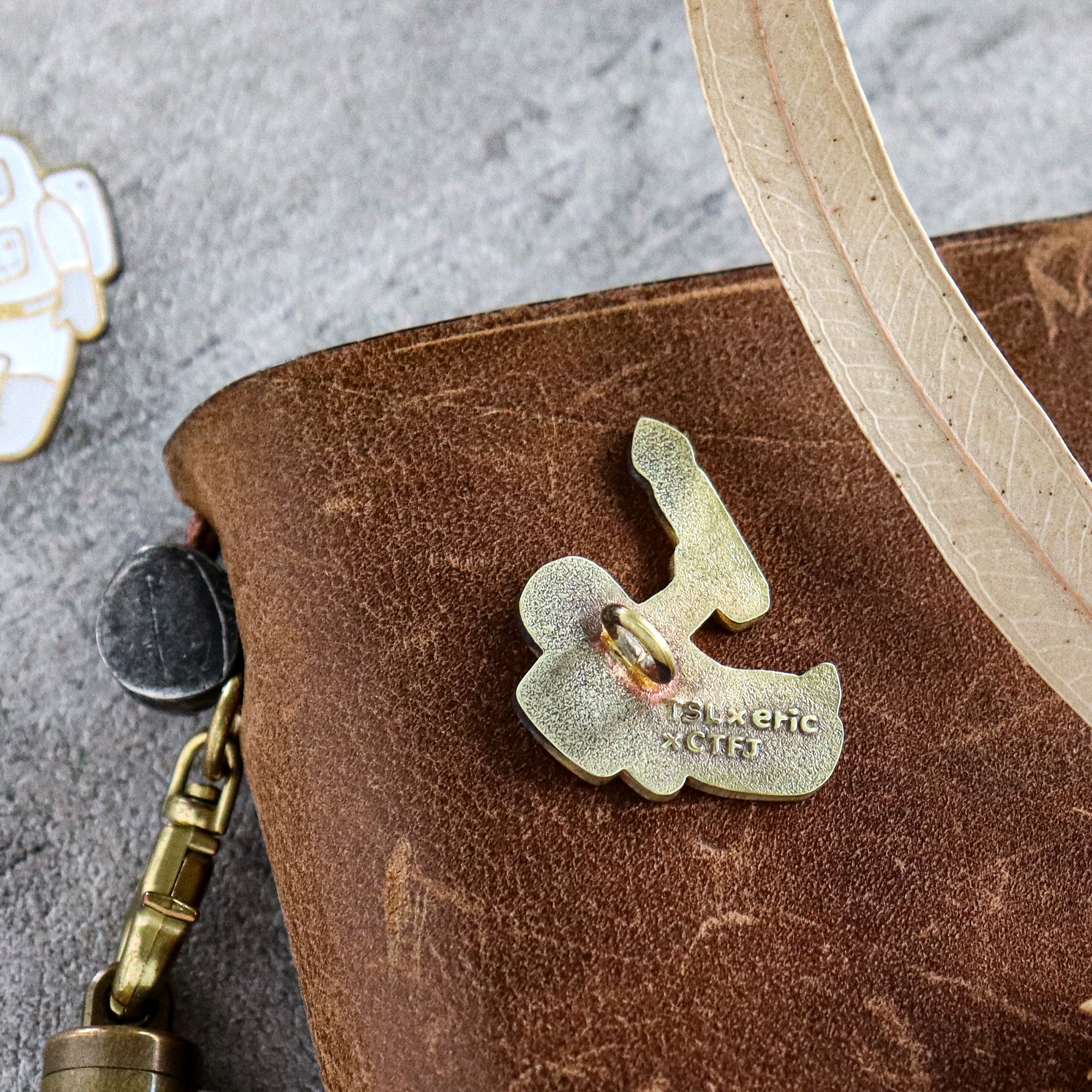 Limited Edition TSL x eric X CTFJ / Brass Concho Charm - Astronaut with Fountain Pen
