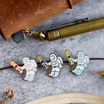 TSL x eric X CTFJ / Brass Concho Charm - Astronaut with Fountain Pen